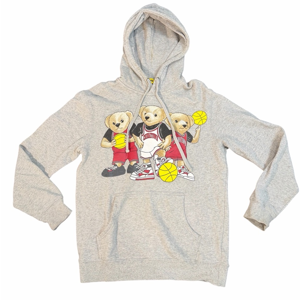 China Town Market Gray Triple threat Bear Hoodie